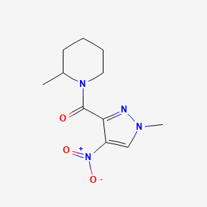 molecular formula C11H16N4O3 B10971866 (1-methyl-4-nitro-1H-pyrazol-3-yl)(2-methylpiperidin-1-yl)methanone 