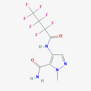 molecular formula C9H7F7N4O2 B10971874 4-[(2,2,3,3,4,4,4-heptafluorobutanoyl)amino]-1-methyl-1H-pyrazole-5-carboxamide 