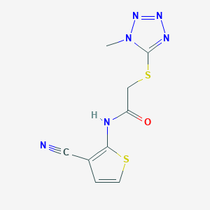 molecular formula C9H8N6OS2 B10971879 N-(3-cyanothiophen-2-yl)-2-[(1-methyl-1H-tetrazol-5-yl)sulfanyl]acetamide 