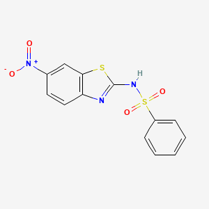 molecular formula C13H9N3O4S2 B10971880 N-(6-nitro-1,3-benzothiazol-2-yl)benzenesulfonamide 