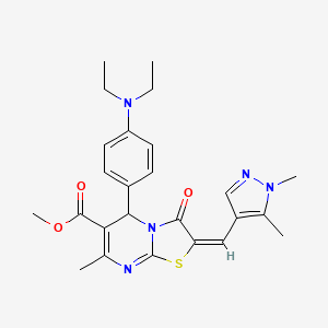 methyl (2E)-5-[4-(diethylamino)phenyl]-2-[(1,5-dimethyl-1H-pyrazol-4-yl)methylidene]-7-methyl-3-oxo-2,3-dihydro-5H-[1,3]thiazolo[3,2-a]pyrimidine-6-carboxylate