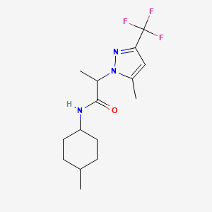 molecular formula C15H22F3N3O B10971906 N-(4-methylcyclohexyl)-2-[5-methyl-3-(trifluoromethyl)-1H-pyrazol-1-yl]propanamide 