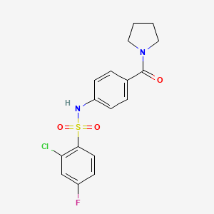 2-chloro-4-fluoro-N-[4-(pyrrolidin-1-ylcarbonyl)phenyl]benzenesulfonamide