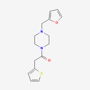 molecular formula C15H18N2O2S B10971925 1-[4-(Furan-2-ylmethyl)piperazin-1-yl]-2-(thiophen-2-yl)ethanone 