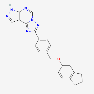 2-{4-[(2,3-dihydro-1H-inden-5-yloxy)methyl]phenyl}-7H-pyrazolo[4,3-e][1,2,4]triazolo[1,5-c]pyrimidine