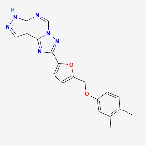 2-{5-[(3,4-dimethylphenoxy)methyl]furan-2-yl}-7H-pyrazolo[4,3-e][1,2,4]triazolo[1,5-c]pyrimidine