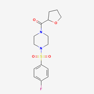 {4-[(4-Fluorophenyl)sulfonyl]piperazin-1-yl}(tetrahydrofuran-2-yl)methanone