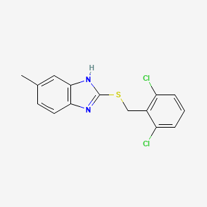 molecular formula C15H12Cl2N2S B10972016 2-[(2,6-dichlorobenzyl)sulfanyl]-5-methyl-1H-benzimidazole 