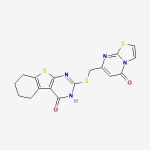 2-{[(5-oxo-5H-[1,3]thiazolo[3,2-a]pyrimidin-7-yl)methyl]sulfanyl}-5,6,7,8-tetrahydro[1]benzothieno[2,3-d]pyrimidin-4(3H)-one