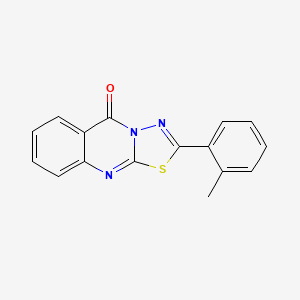 molecular formula C16H11N3OS B10972028 2-(2-methylphenyl)-5H-[1,3,4]thiadiazolo[2,3-b]quinazolin-5-one 