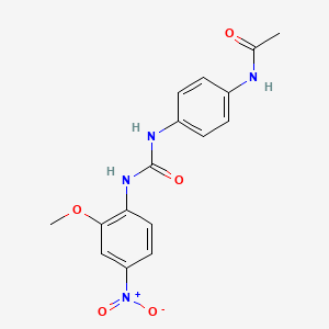 molecular formula C16H16N4O5 B10972031 N-(4-{[(2-methoxy-4-nitrophenyl)carbamoyl]amino}phenyl)acetamide 