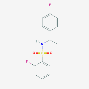 molecular formula C14H13F2NO2S B10972097 2-fluoro-N-[1-(4-fluorophenyl)ethyl]benzenesulfonamide 