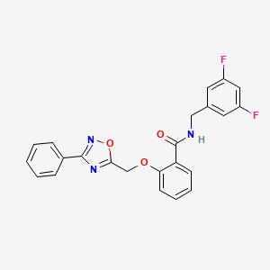 molecular formula C23H17F2N3O3 B10972102 N-(3,5-difluorobenzyl)-2-[(3-phenyl-1,2,4-oxadiazol-5-yl)methoxy]benzamide 