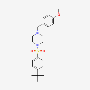 molecular formula C22H30N2O3S B10972122 1-[(4-Tert-butylphenyl)sulfonyl]-4-(4-methoxybenzyl)piperazine 