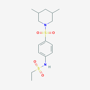 molecular formula C15H24N2O4S2 B10972125 N-{4-[(3,5-dimethylpiperidin-1-yl)sulfonyl]phenyl}ethanesulfonamide 