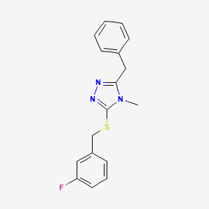 3-benzyl-5-[(3-fluorobenzyl)sulfanyl]-4-methyl-4H-1,2,4-triazole