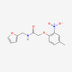 molecular formula C14H14N2O5 B10972147 N-(furan-2-ylmethyl)-2-(4-methyl-2-nitrophenoxy)acetamide 