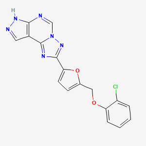 molecular formula C17H11ClN6O2 B10972188 2-{5-[(2-Chlorophenoxy)methyl]-2-furyl}-7H-pyrazolo[4,3-E][1,2,4]triazolo[1,5-C]pyrimidine 