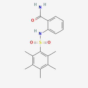 2-{[(2,3,4,5,6-Pentamethylphenyl)sulfonyl]amino}benzamide