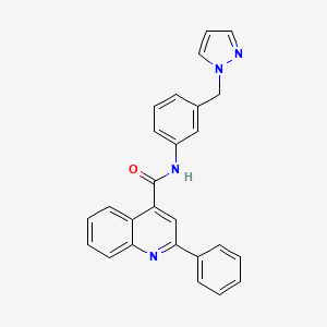 molecular formula C26H20N4O B10972211 2-phenyl-N-[3-(1H-pyrazol-1-ylmethyl)phenyl]quinoline-4-carboxamide 