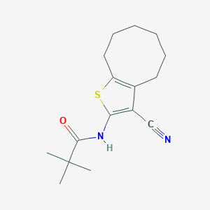 N-(3-cyano-4,5,6,7,8,9-hexahydrocycloocta[b]thiophen-2-yl)-2,2-dimethylpropanamide