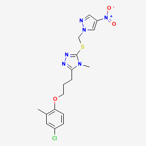 3-[3-(4-chloro-2-methylphenoxy)propyl]-4-methyl-5-{[(4-nitro-1H-pyrazol-1-yl)methyl]sulfanyl}-4H-1,2,4-triazole