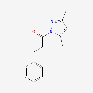 molecular formula C14H16N2O B10972322 1-(3,5-Dimethyl-1H-pyrazol-1-yl)-3-phenyl-1-propanone 