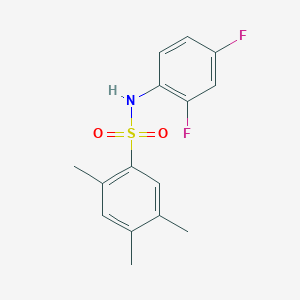 molecular formula C15H15F2NO2S B10972349 N-(2,4-difluorophenyl)-2,4,5-trimethylbenzenesulfonamide 