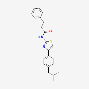 N-{4-[4-(2-methylpropyl)phenyl]-1,3-thiazol-2-yl}-3-phenylpropanamide