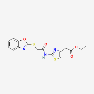 Ethyl (2-{[(1,3-benzoxazol-2-ylsulfanyl)acetyl]amino}-1,3-thiazol-4-yl)acetate