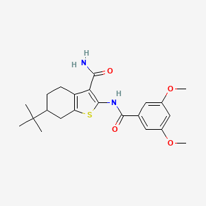 molecular formula C22H28N2O4S B10972444 6-Tert-butyl-2-{[(3,5-dimethoxyphenyl)carbonyl]amino}-4,5,6,7-tetrahydro-1-benzothiophene-3-carboxamide 