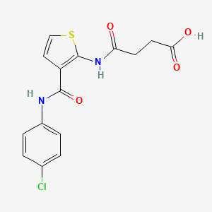 molecular formula C15H13ClN2O4S B10972456 4-({3-[(4-Chlorophenyl)carbamoyl]thiophen-2-yl}amino)-4-oxobutanoic acid 