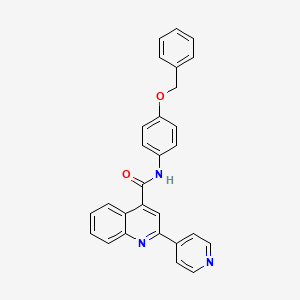 molecular formula C28H21N3O2 B10972462 N-[4-(benzyloxy)phenyl]-2-(pyridin-4-yl)quinoline-4-carboxamide 