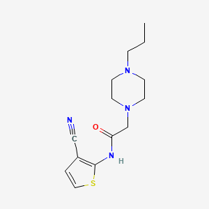 molecular formula C14H20N4OS B10972472 N-(3-cyanothiophen-2-yl)-2-(4-propylpiperazin-1-yl)acetamide 