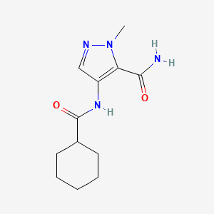 molecular formula C12H18N4O2 B10972480 4-[(cyclohexylcarbonyl)amino]-1-methyl-1H-pyrazole-5-carboxamide 