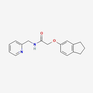 molecular formula C17H18N2O2 B10972482 2-(2,3-dihydro-1H-inden-5-yloxy)-N-(pyridin-2-ylmethyl)acetamide 