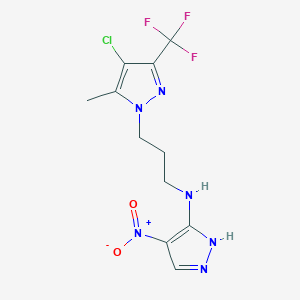 N-{3-[4-chloro-5-methyl-3-(trifluoromethyl)-1H-pyrazol-1-yl]propyl}-4-nitro-1H-pyrazol-5-amine