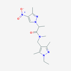 N-[(1-ethyl-3,5-dimethyl-1H-pyrazol-4-yl)methyl]-N-methyl-2-(3-methyl-4-nitro-1H-pyrazol-1-yl)propanamide