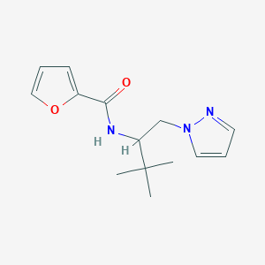 molecular formula C14H19N3O2 B10972529 N-[3,3-dimethyl-1-(1H-pyrazol-1-yl)butan-2-yl]furan-2-carboxamide 