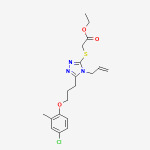 molecular formula C19H24ClN3O3S B10972538 ethyl ({5-[3-(4-chloro-2-methylphenoxy)propyl]-4-(prop-2-en-1-yl)-4H-1,2,4-triazol-3-yl}sulfanyl)acetate 