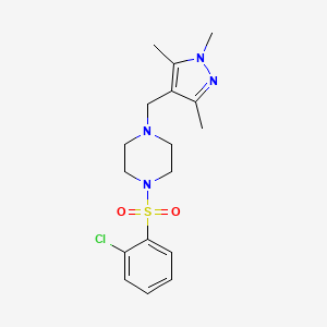 1-[(2-chlorophenyl)sulfonyl]-4-[(1,3,5-trimethyl-1H-pyrazol-4-yl)methyl]piperazine