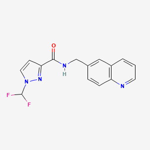 molecular formula C15H12F2N4O B10972590 1-(difluoromethyl)-N-(quinolin-6-ylmethyl)-1H-pyrazole-3-carboxamide 