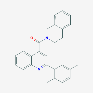 molecular formula C27H24N2O B10972609 (3,4-Dihydro-1H-isoquinolin-2-yl)[2-(2,5-dimethylphenyl)quinolin-4-yl]methanone 