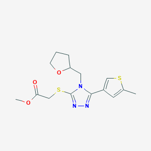 methyl {[5-(5-methylthiophen-3-yl)-4-(tetrahydrofuran-2-ylmethyl)-4H-1,2,4-triazol-3-yl]sulfanyl}acetate