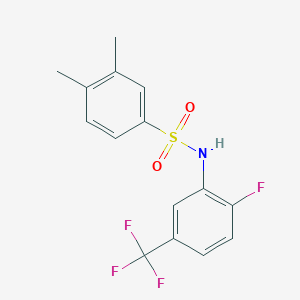 molecular formula C15H13F4NO2S B10972624 N-[2-fluoro-5-(trifluoromethyl)phenyl]-3,4-dimethylbenzenesulfonamide 