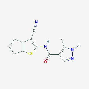 N-(3-cyano-5,6-dihydro-4H-cyclopenta[b]thiophen-2-yl)-1,5-dimethyl-1H-pyrazole-4-carboxamide