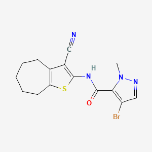 4-bromo-N-(3-cyano-5,6,7,8-tetrahydro-4H-cyclohepta[b]thiophen-2-yl)-1-methyl-1H-pyrazole-5-carboxamide