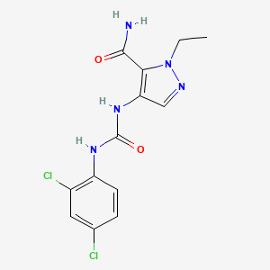 molecular formula C13H13Cl2N5O2 B10972657 4-{[(2,4-dichlorophenyl)carbamoyl]amino}-1-ethyl-1H-pyrazole-5-carboxamide 