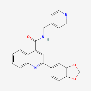 molecular formula C23H17N3O3 B10972661 2-(1,3-benzodioxol-5-yl)-N-(pyridin-4-ylmethyl)quinoline-4-carboxamide 