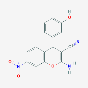 2-amino-4-(3-hydroxyphenyl)-7-nitro-4H-chromene-3-carbonitrile